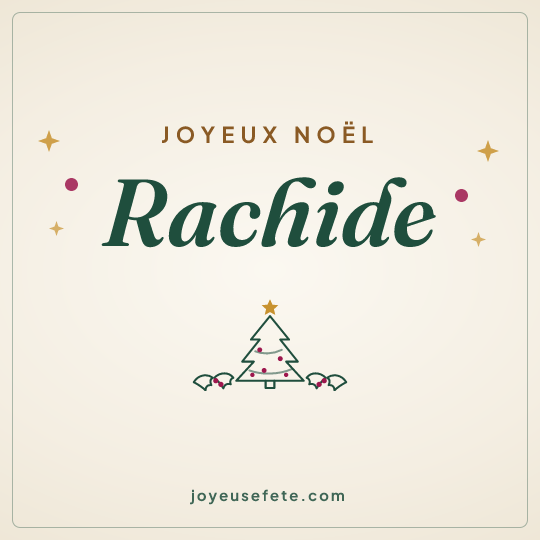 Image carrée « Joyeux Noël Rachide » pour WhatsApp