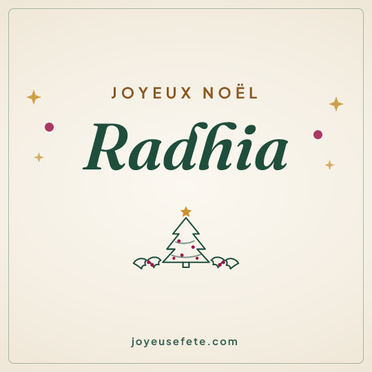 Image carrée « Joyeux Noël Radhia » pour WhatsApp