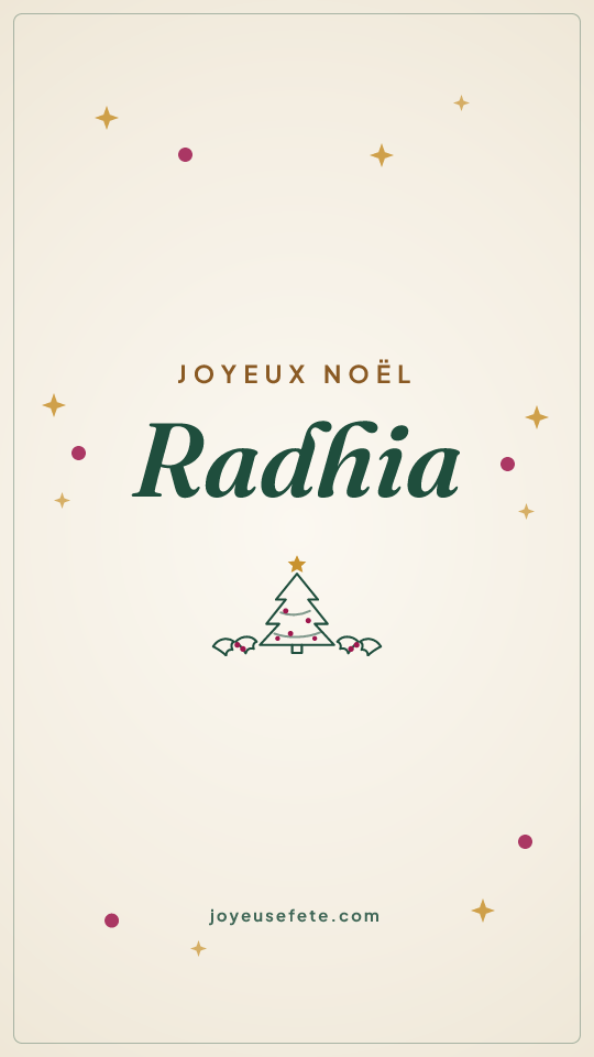 Image « Joyeux Noël Radhia » au format story