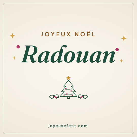 Image carrée « Joyeux Noël Radouan » pour WhatsApp