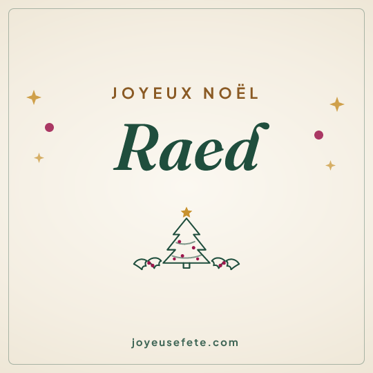 Image carrée « Joyeux Noël Raed » pour WhatsApp
