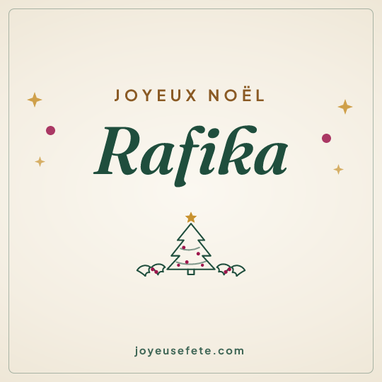 Image carrée « Joyeux Noël Rafika » pour WhatsApp
