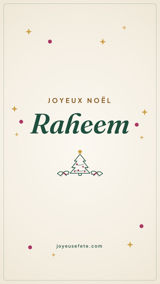 Image « Joyeux Noël Raheem » au format story