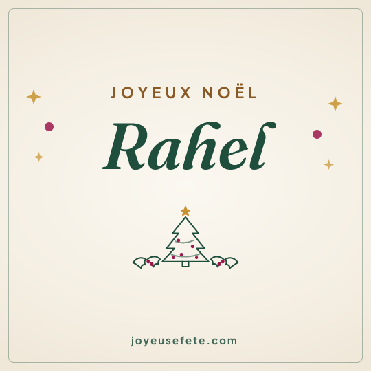 Image carrée « Joyeux Noël Rahel » pour WhatsApp