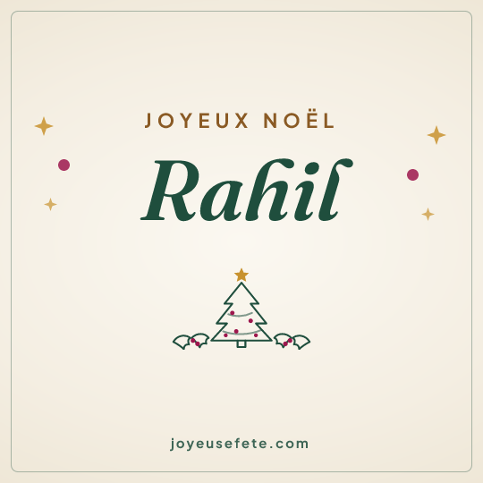 Image carrée « Joyeux Noël Rahil » pour WhatsApp