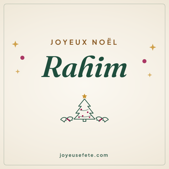 Image carrée « Joyeux Noël Rahim » pour WhatsApp