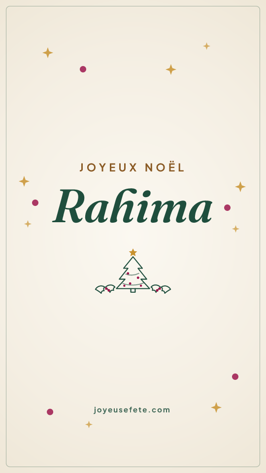 Image « Joyeux Noël Rahima » au format story