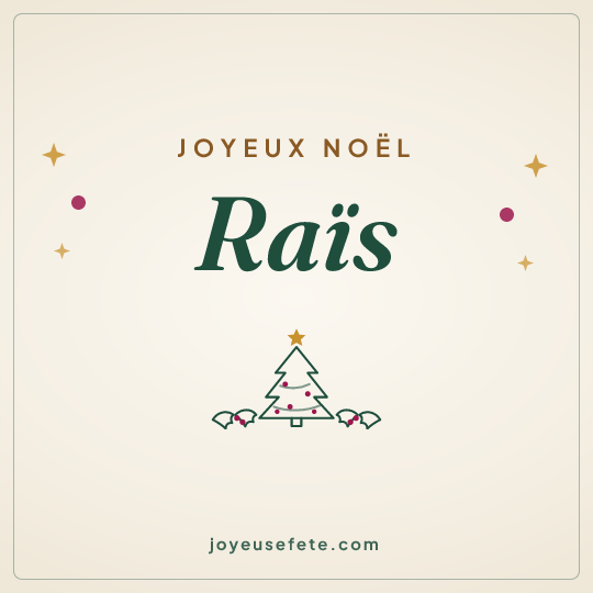 Image carrée « Joyeux Noël Raïs » pour WhatsApp