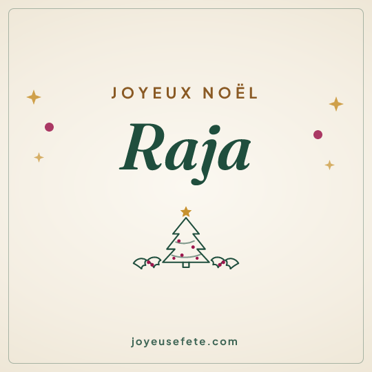 Image carrée « Joyeux Noël Raja » pour WhatsApp