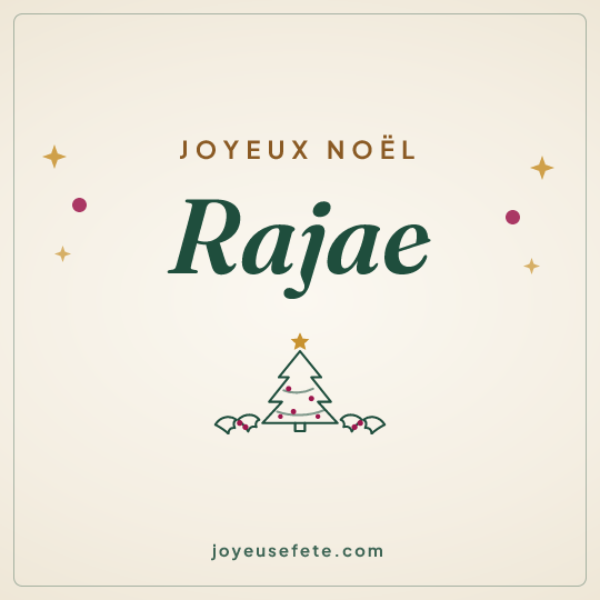 Image carrée « Joyeux Noël Rajae » pour WhatsApp