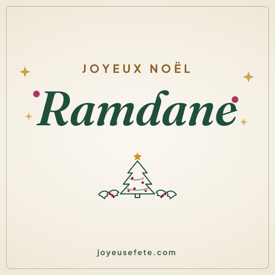 Image carrée « Joyeux Noël Ramdane » pour WhatsApp