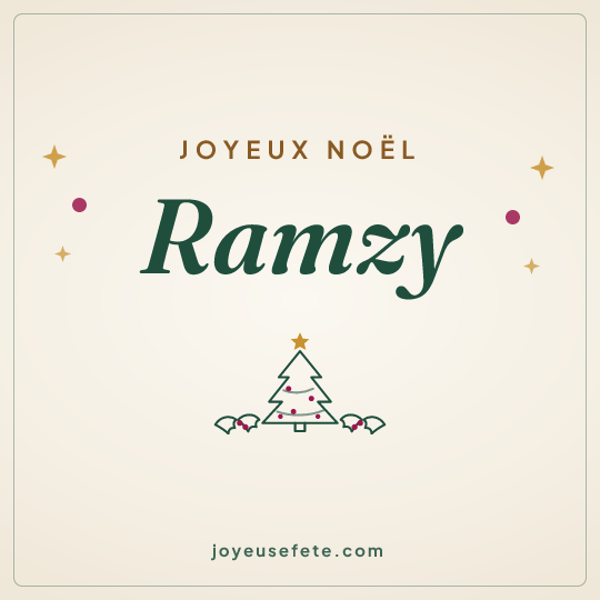Image carrée « Joyeux Noël Ramzy » pour WhatsApp