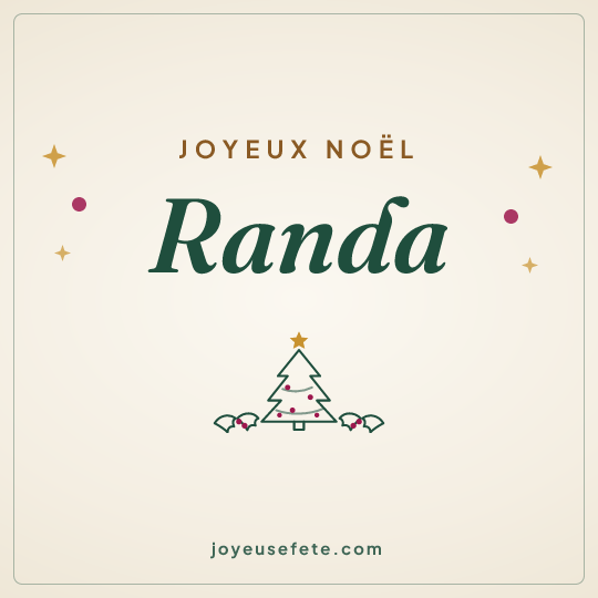 Image carrée « Joyeux Noël Randa » pour WhatsApp