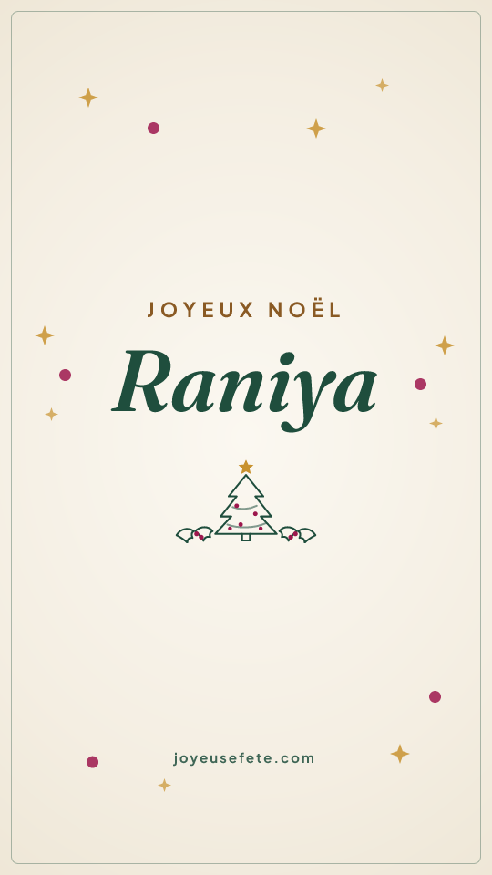 Image « Joyeux Noël Raniya » au format story