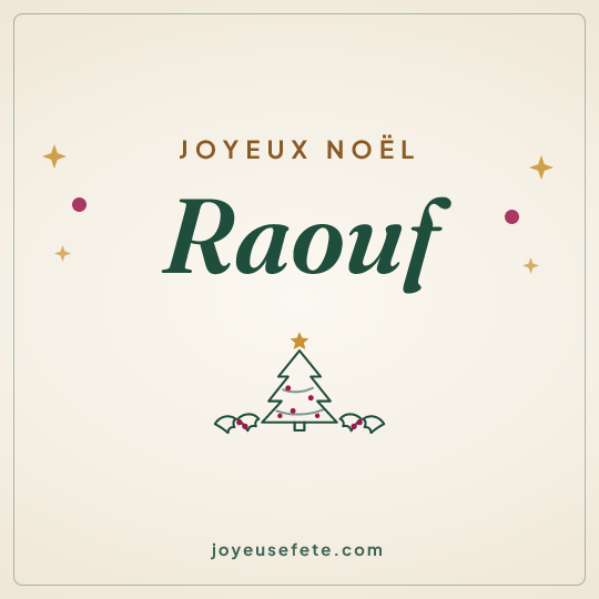 Image carrée « Joyeux Noël Raouf » pour WhatsApp