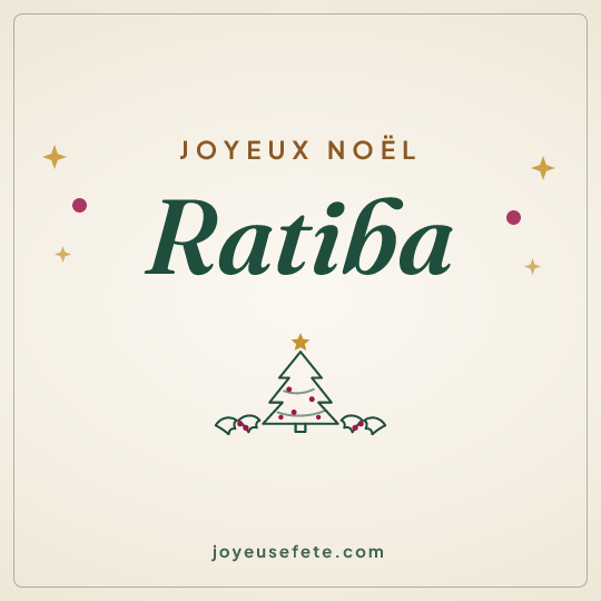 Image carrée « Joyeux Noël Ratiba » pour WhatsApp