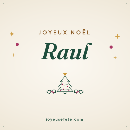 Image carrée « Joyeux Noël Raul » pour WhatsApp