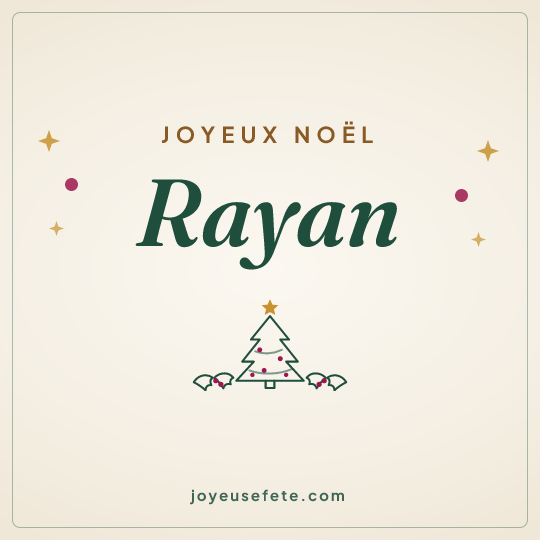 Image carrée « Joyeux Noël Rayan » pour WhatsApp