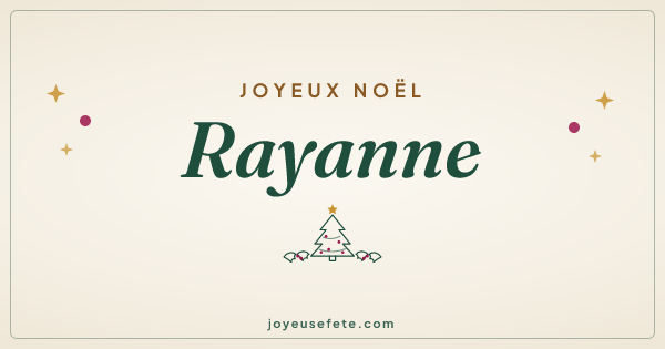 Image « Joyeux Noël Rayanne » au format large
