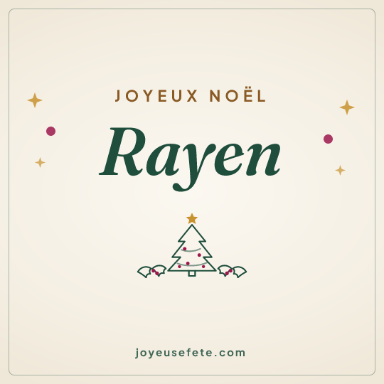 Image carrée « Joyeux Noël Rayen » pour WhatsApp