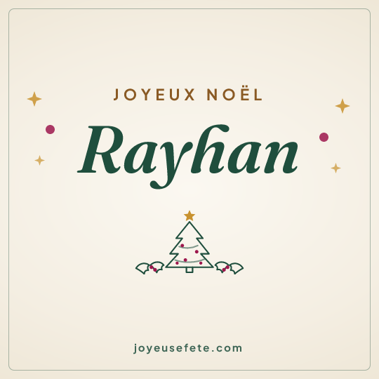 Image carrée « Joyeux Noël Rayhan » pour WhatsApp