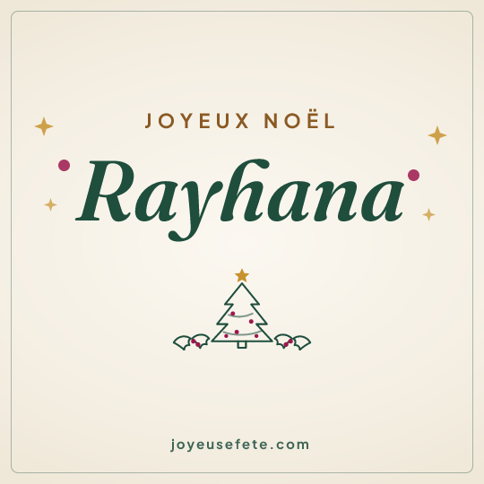 Image carrée « Joyeux Noël Rayhana » pour WhatsApp