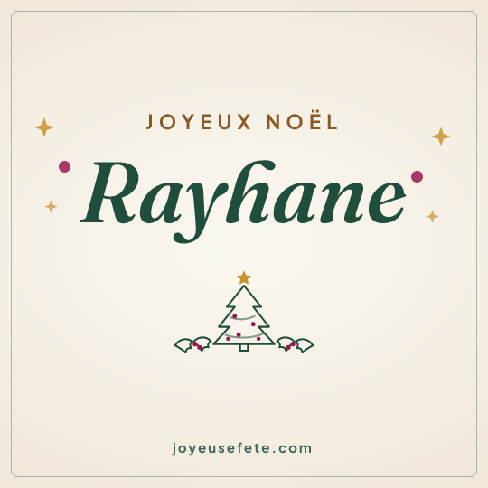 Image carrée « Joyeux Noël Rayhane » pour WhatsApp