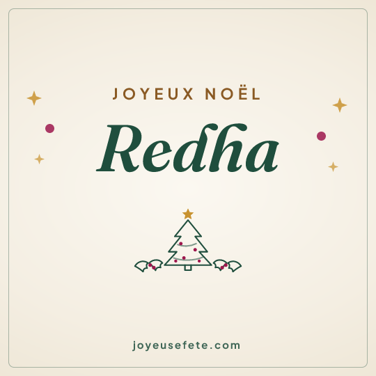 Image carrée « Joyeux Noël Redha » pour WhatsApp