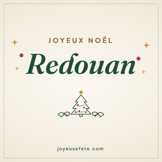 Image carrée « Joyeux Noël Redouan » pour WhatsApp