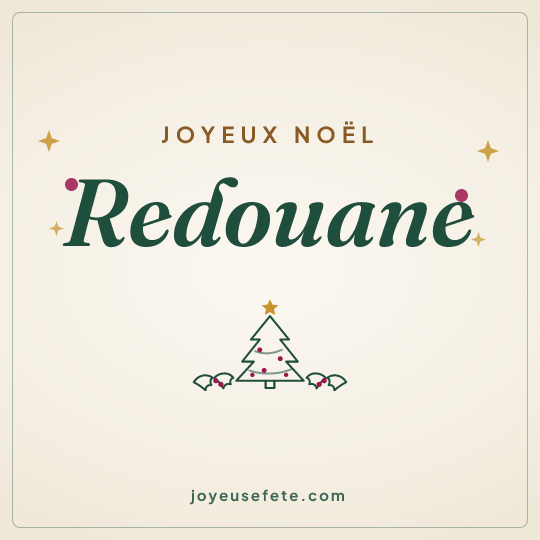 Image carrée « Joyeux Noël Redouane » pour WhatsApp