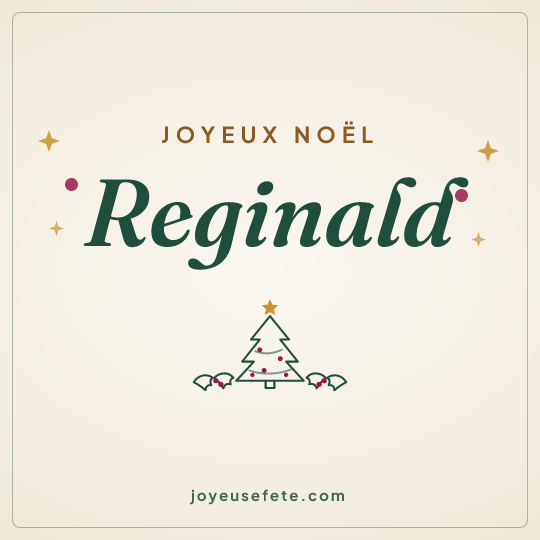 Image carrée « Joyeux Noël Reginald » pour WhatsApp