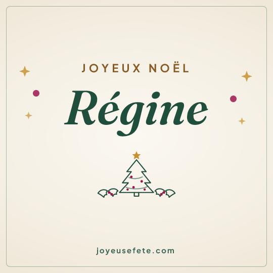 Image carrée « Joyeux Noël Régine » pour WhatsApp