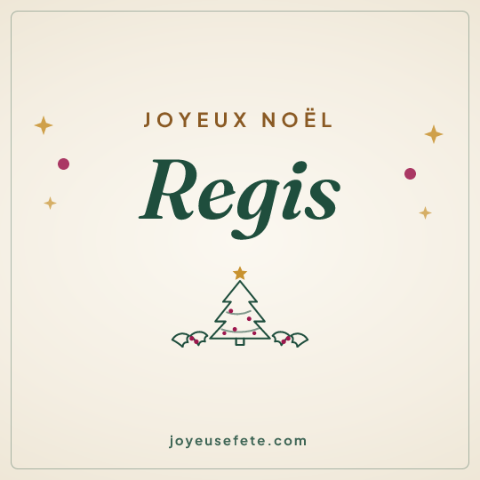 Image carrée « Joyeux Noël Regis » pour WhatsApp