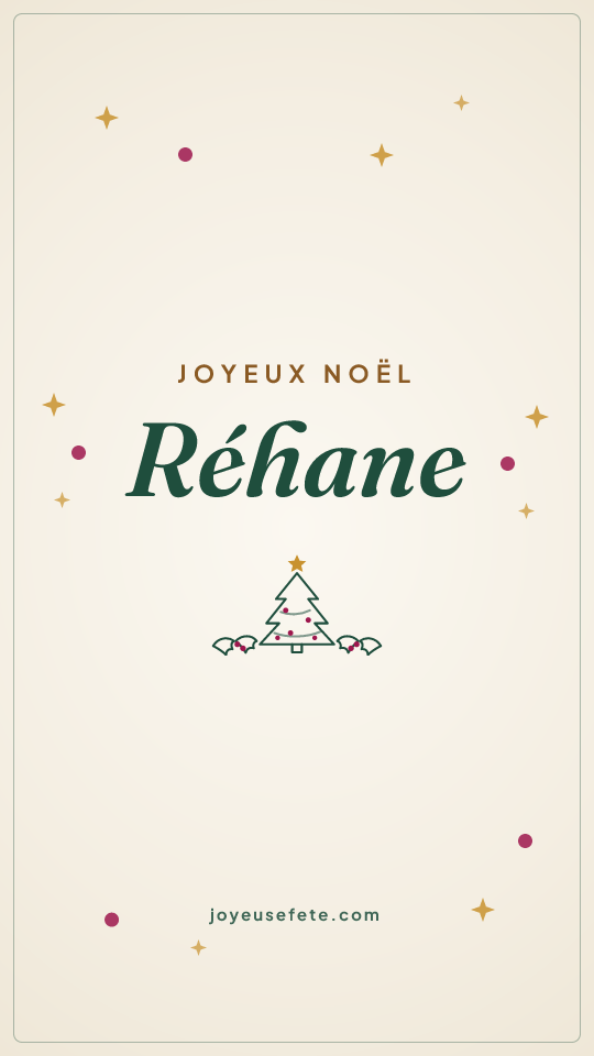 Image « Joyeux Noël Réhane » au format story