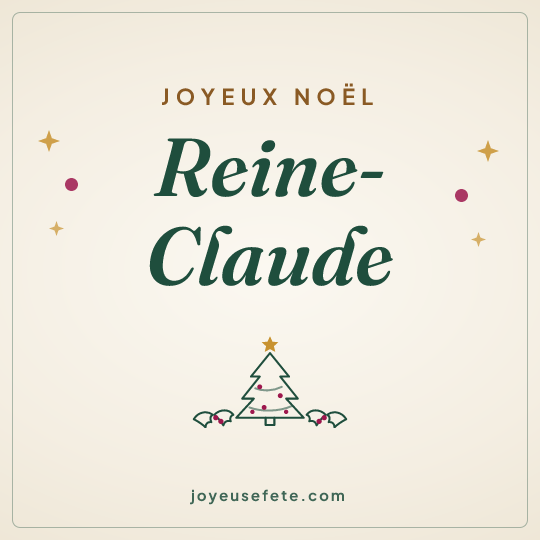 Image carrée « Joyeux Noël Reine-Claude » pour WhatsApp