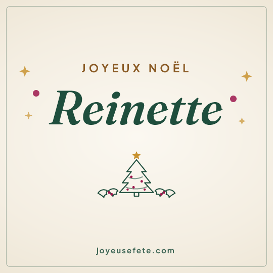 Image carrée « Joyeux Noël Reinette » pour WhatsApp