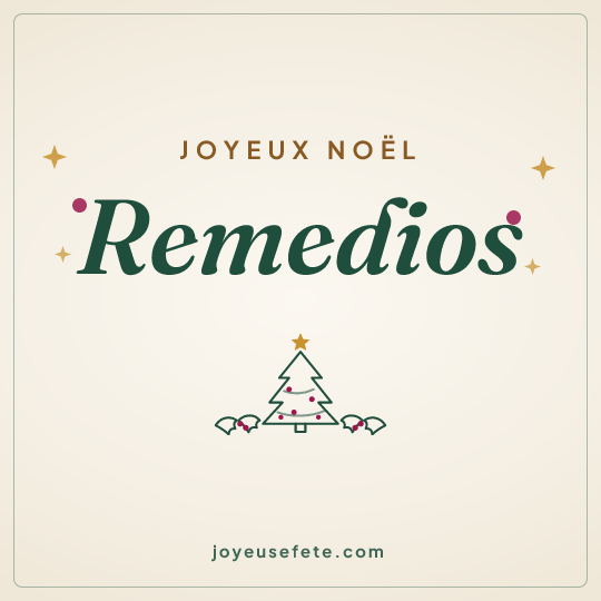 Image carrée « Joyeux Noël Remedios » pour WhatsApp