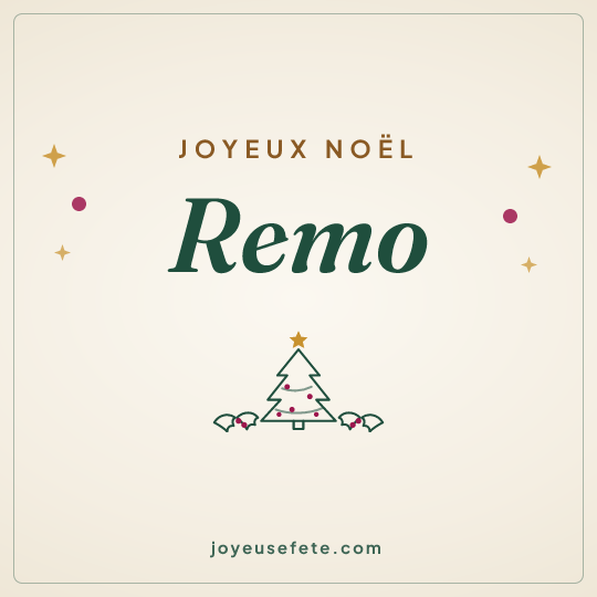 Image carrée « Joyeux Noël Remo » pour WhatsApp