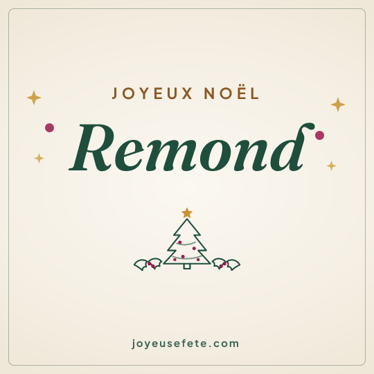 Image carrée « Joyeux Noël Remond » pour WhatsApp