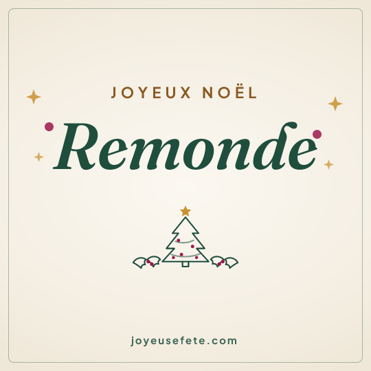 Image carrée « Joyeux Noël Remonde » pour WhatsApp
