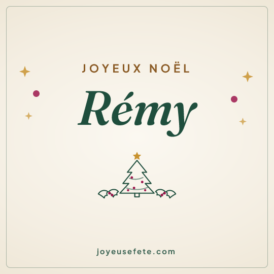 Image carrée « Joyeux Noël Rémy » pour WhatsApp