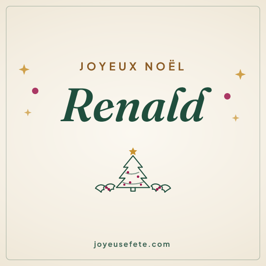 Image carrée « Joyeux Noël Renald » pour WhatsApp