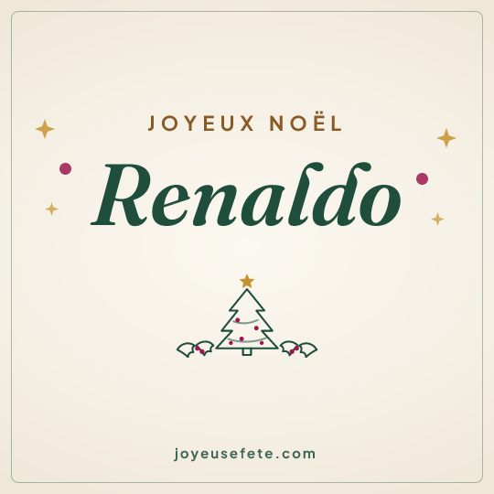 Image carrée « Joyeux Noël Renaldo » pour WhatsApp