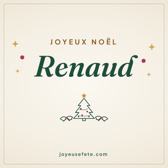 Image carrée « Joyeux Noël Renaud » pour WhatsApp