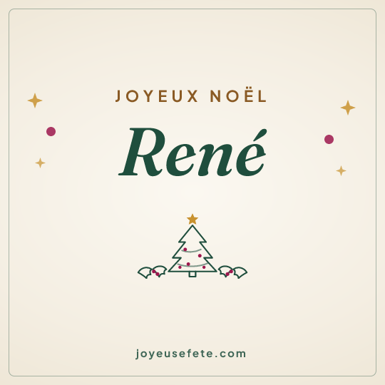Image carrée « Joyeux Noël René » pour WhatsApp
