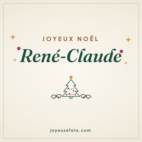 Image carrée « Joyeux Noël René-Claude » pour WhatsApp