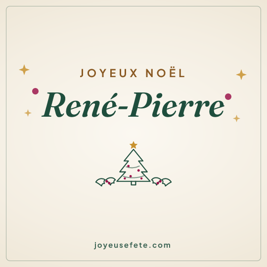 Image carrée « Joyeux Noël René-Pierre » pour WhatsApp