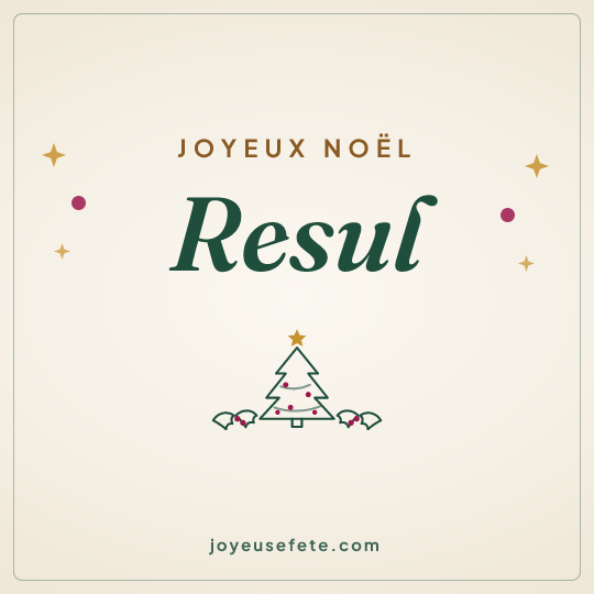 Image carrée « Joyeux Noël Resul » pour WhatsApp