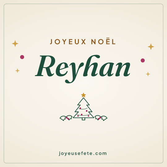Image carrée « Joyeux Noël Reyhan » pour WhatsApp