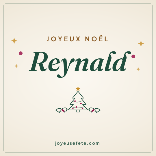 Image carrée « Joyeux Noël Reynald » pour WhatsApp